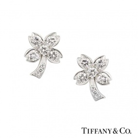 Tiffany & Co Diamond Palm Tree Earrings in Platinum Tiffany & Co Diamond Palm Tree Earrings in Platinum